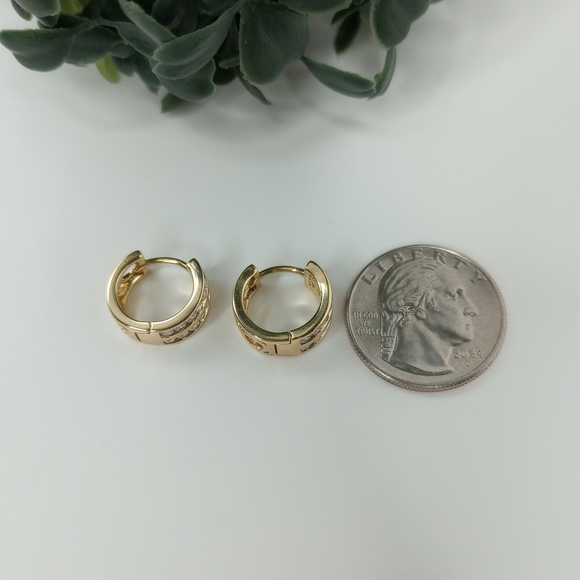 Elegant Gold and Silver Hoop Earrings - Picture 11 of 12